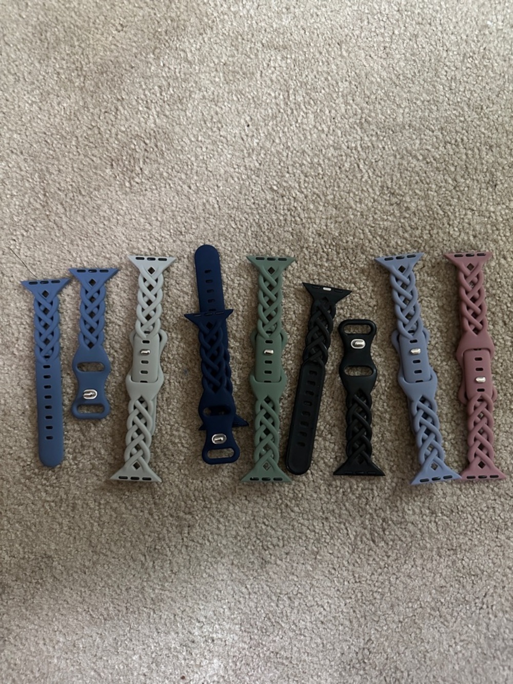 Apple Watch 41mm Seven Interchangeable Braided Silicone Watch Bands - New